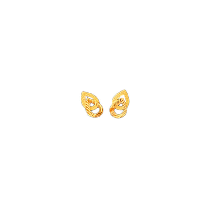gold earrings Double Leaf