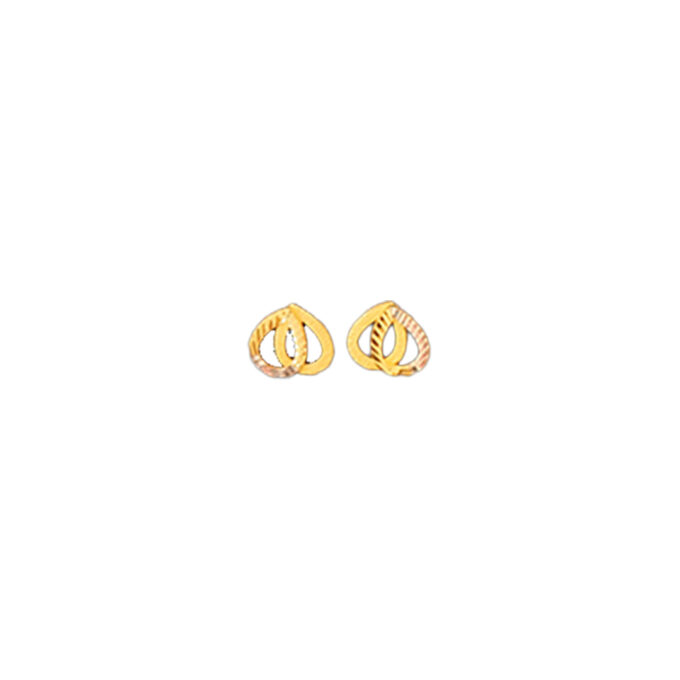 Gold Earrings Leaf Heart Shape