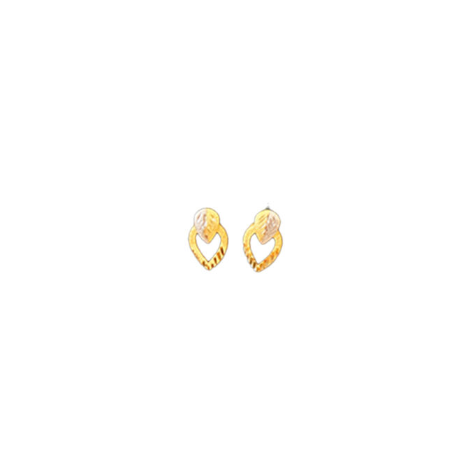 Gold Earrings Drop Leaf