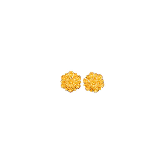 Gold Earring Floral Stud