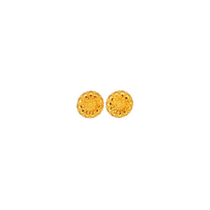 Gold Sun Coin Earrings